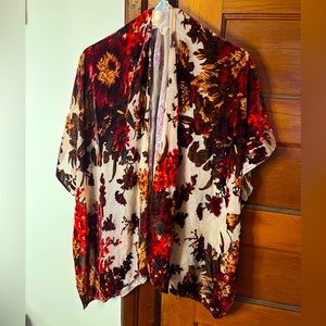 Gorgeous Fall Velvet And Mesh Kimono